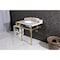Kingston Brass 30 Carrara Marble Console Sink with Brass Legs, Marble WhiteBrushed Brass LMS3030MB7 - alternate 3